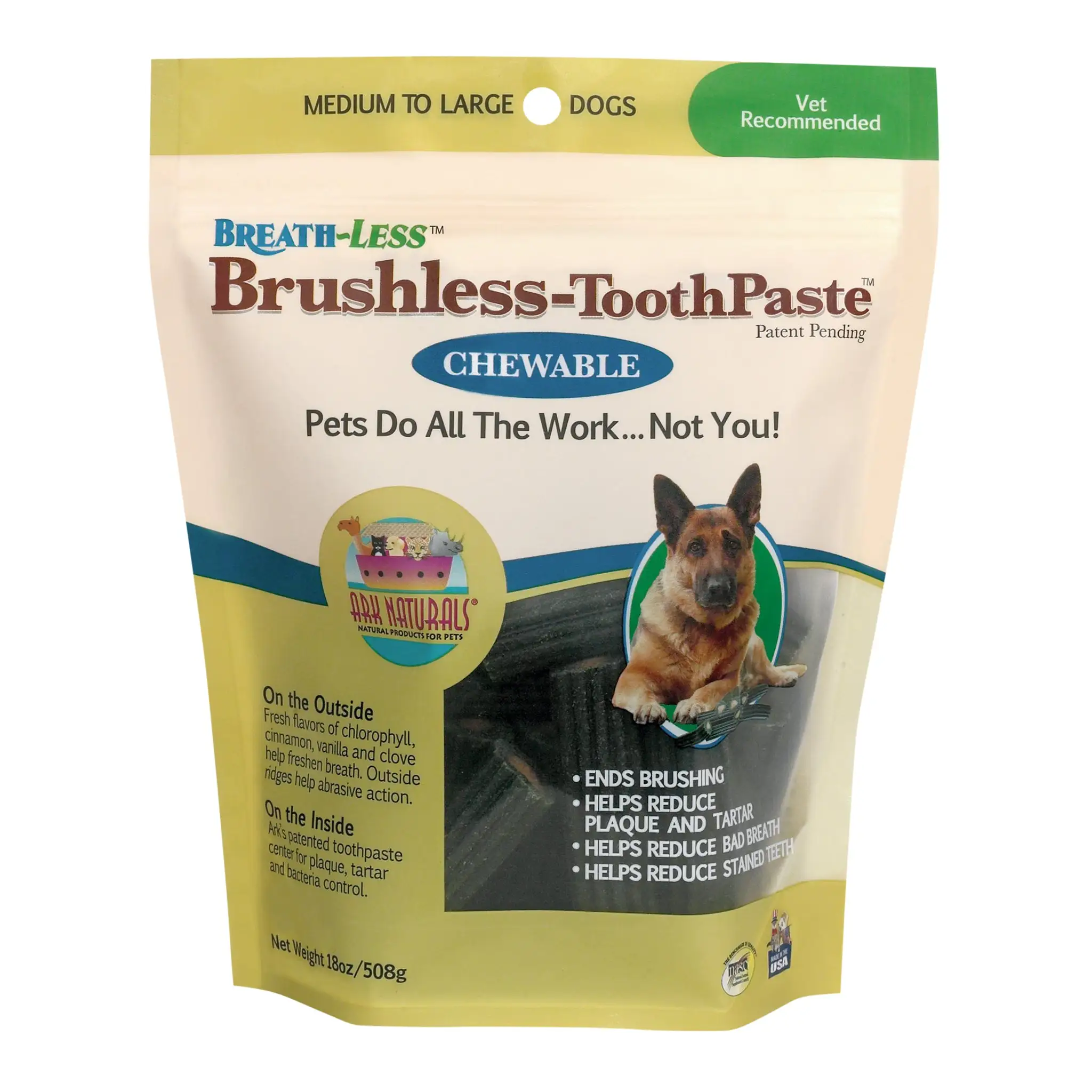 Ark Naturals Breath-Less Chewable Brushless-Toothpaste Natural Dental Chew Dog Treats - Image 2